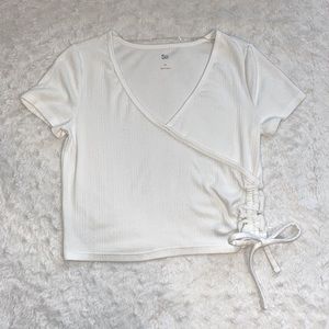White Tie Crop Top